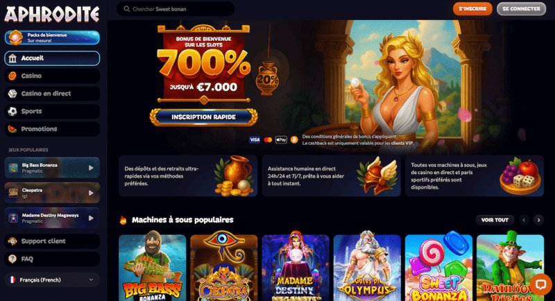 Découvrez les atouts du Aphrodite Casino France avec des tours gratuits et.